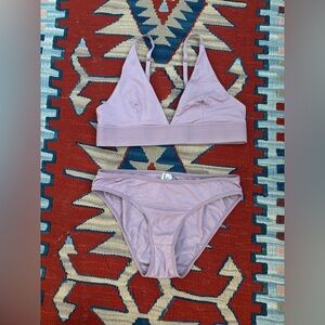 Baserange Lavender XS Triangle Bra and S Bell Underwear Set